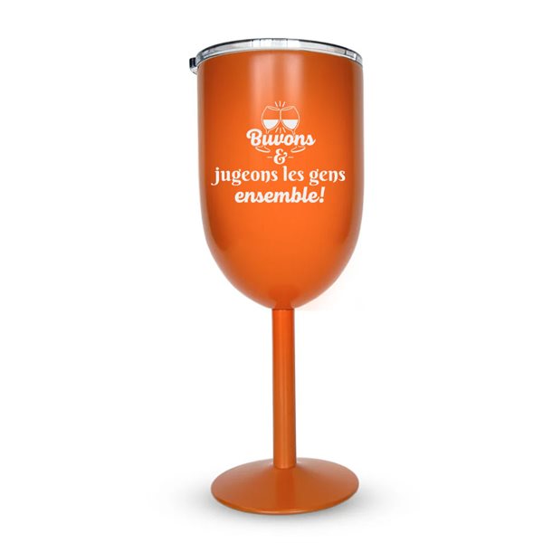 Coupe isotherme gravée 12 oz -  Buvons & Jugeons les gens ensemble