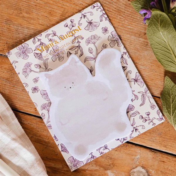 Meow Self-Adhesive Notes - 3 x 3 in - Light Grey - Pad of 50