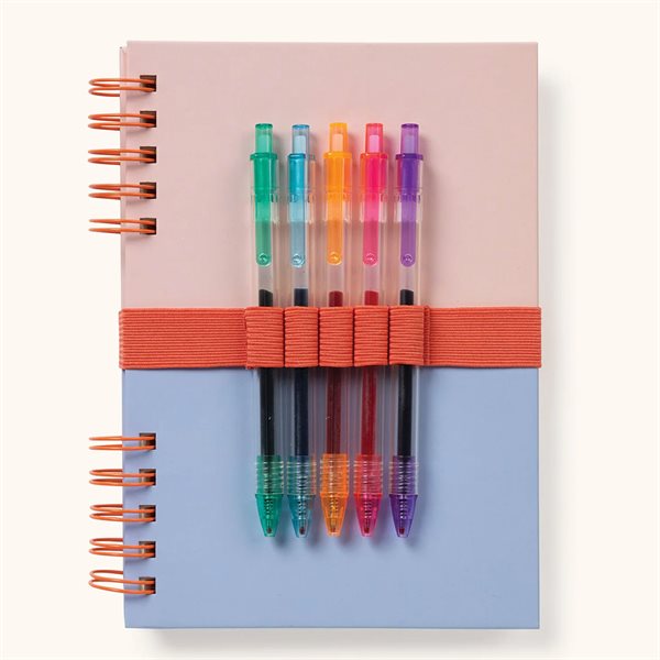 Cahier de notes ligné & stylo Harper - Corail et eau salée