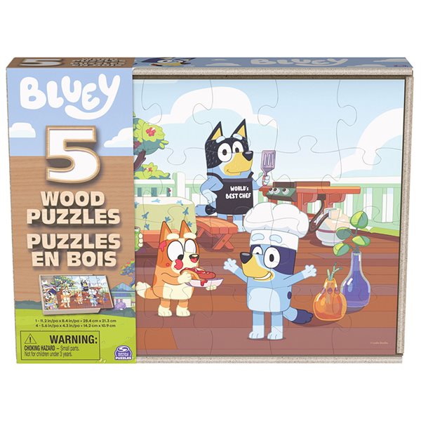 8 And 24 Piece Wooden Puzzle - Bluey