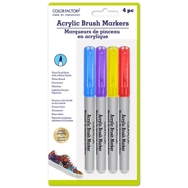 Liquid Acrylic Paint Brush Markers - Bright Colors