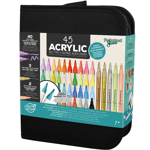 Buki Professional Studio - Trousse de 45 marqueurs acrylique