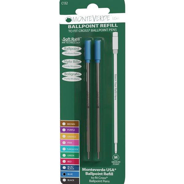 Recharge stylo à bille compatible Cross - moyen bleu