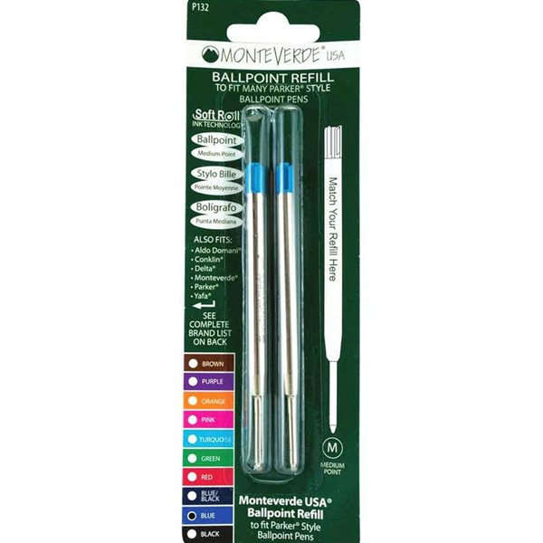 Recharge stylo bille compatible Parker - Moyen Bleu