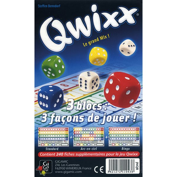 Recharge pour jeu Qwixx - Le grand mix