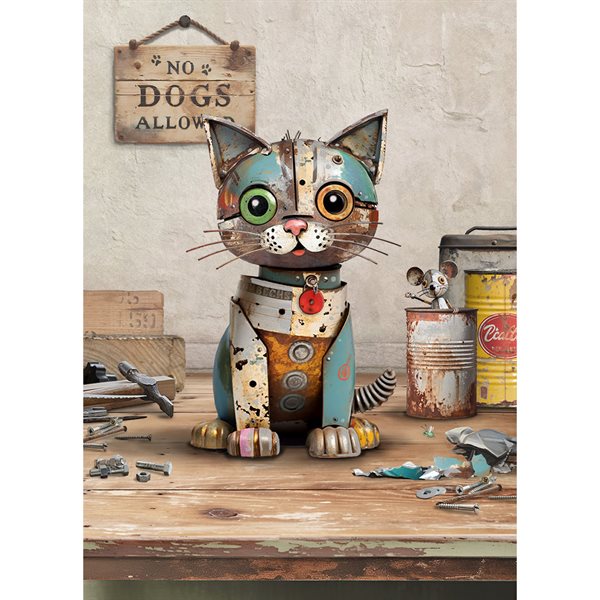 Greeting Card - Metal Cat