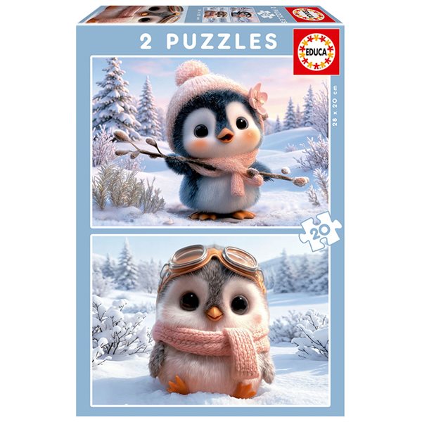 Casse-tête 2 x 20 morceaux - Manchot mignons
