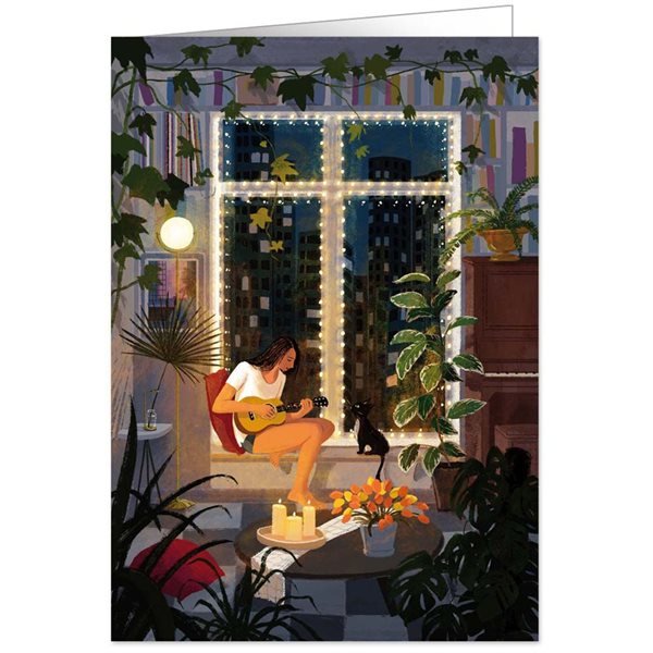 Greeting Card - Girl With Ukulele