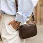 Bianca Vegan Leather Crossbody Bag - Chocolate