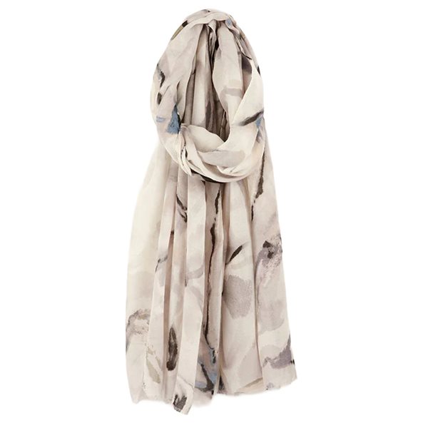 Lightweight Two-Tone Butterfly-Print Scarf