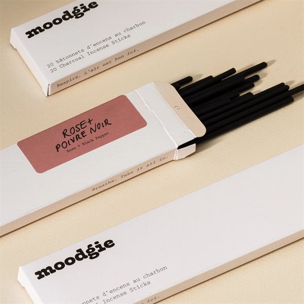 Charcoal Incense Sticks - Rose & Black Pepper