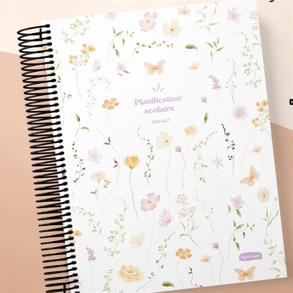 Planificateur scolaire pour enseignants (2026-2027) - Douceur en fleurs