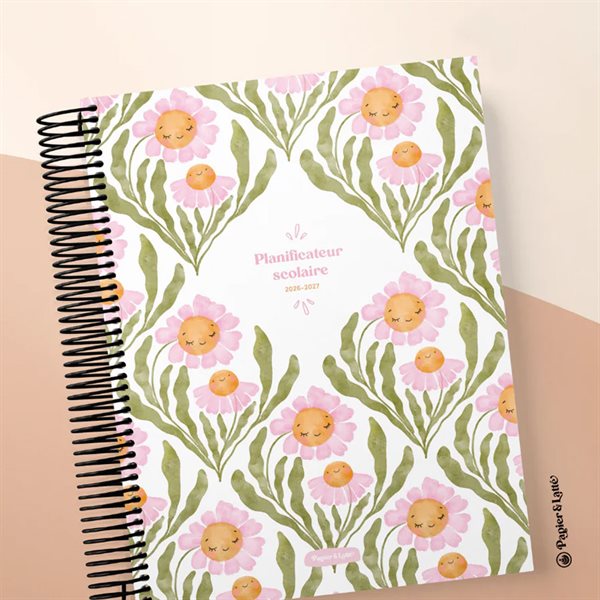 Planificateur scolaire pour enseignant 4P 2026-2027 Les fleurs zen