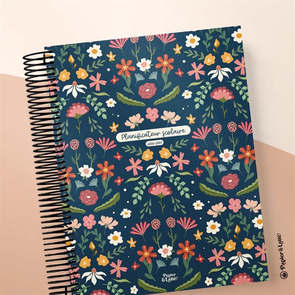 Planificateur scolaire pour enseignant 4P 2026-2027 Mignon motif fleuri