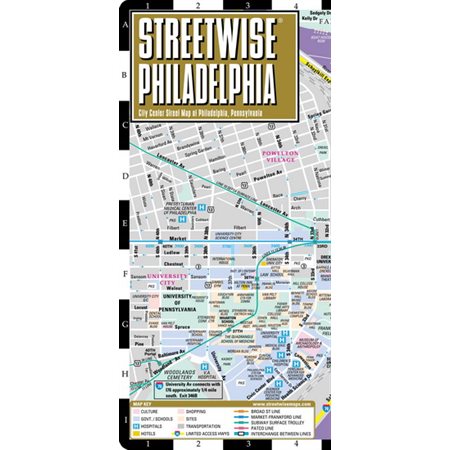 Carte et plan de ville Streetwise Philadelphia