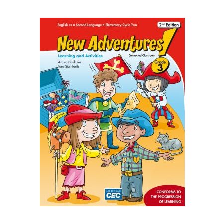 Learning and Activities Book - New Adventures - 2nd Edition, print version + free web version - English as a Second Language - Grade 3