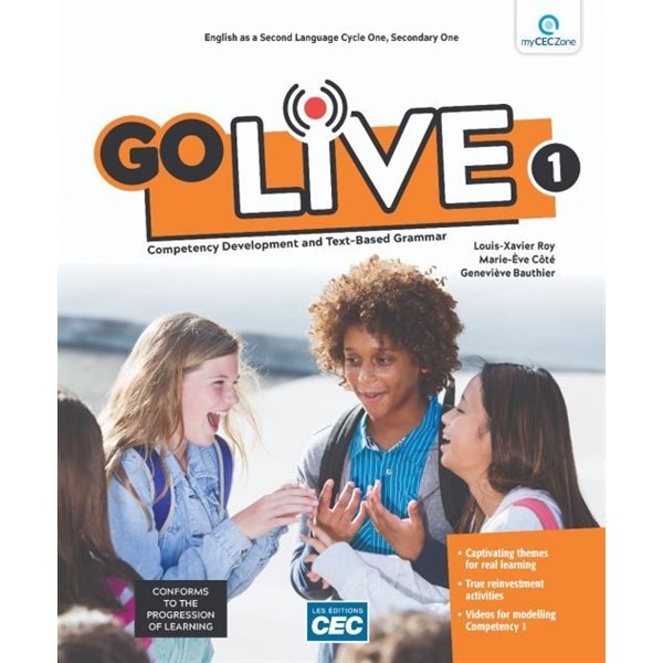 Workbook - Go Live - Print version with interactive activities + web acces (1 year) - English as a Second Language - Secondary 1