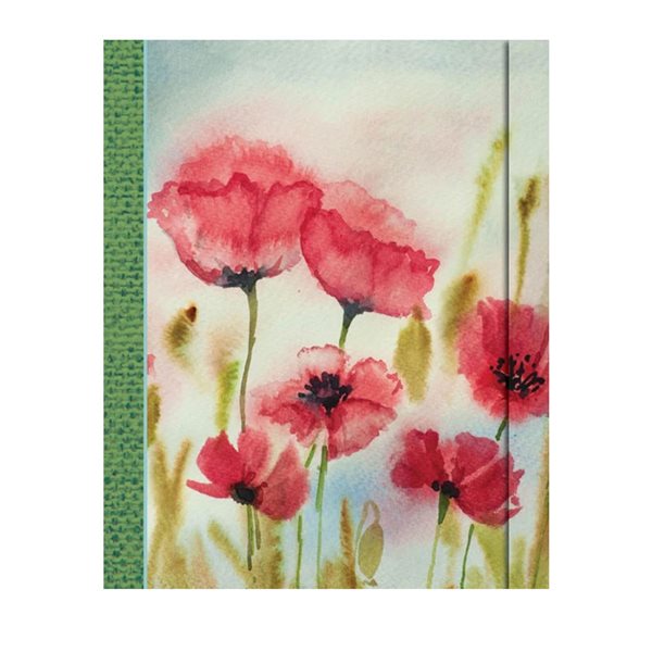 Journal de notes personnelles Simple Dream grand format - Impression de coquelicots