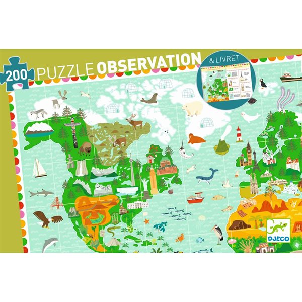 200 Pieces - Around the World Observation Jigsaw Puzzle