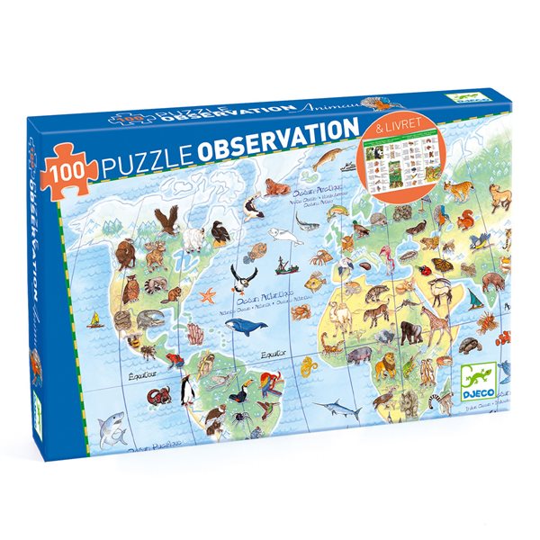 100 Pieces – Animals of the World Observation Jigsaw Puzzle