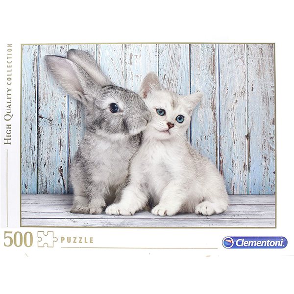 500 Pieces - Cat and Bunny Jigsaw Puzzle