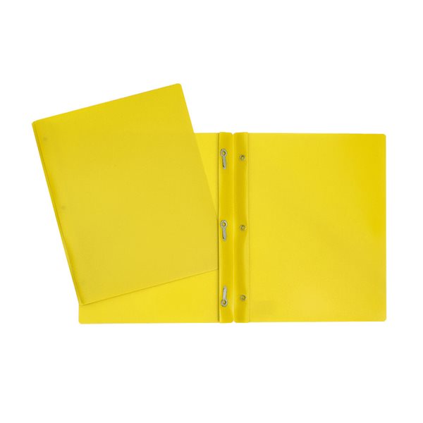 Poly Report Cover With Three Fasteners - Yellow