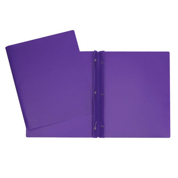 Poly Report Cover With Three Fasteners - Purple