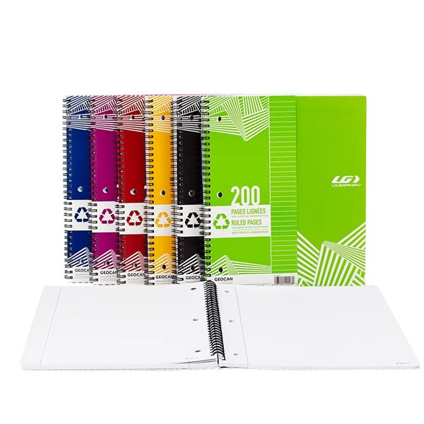 Cahier d’exercices ligné à reliure spirale - Vert