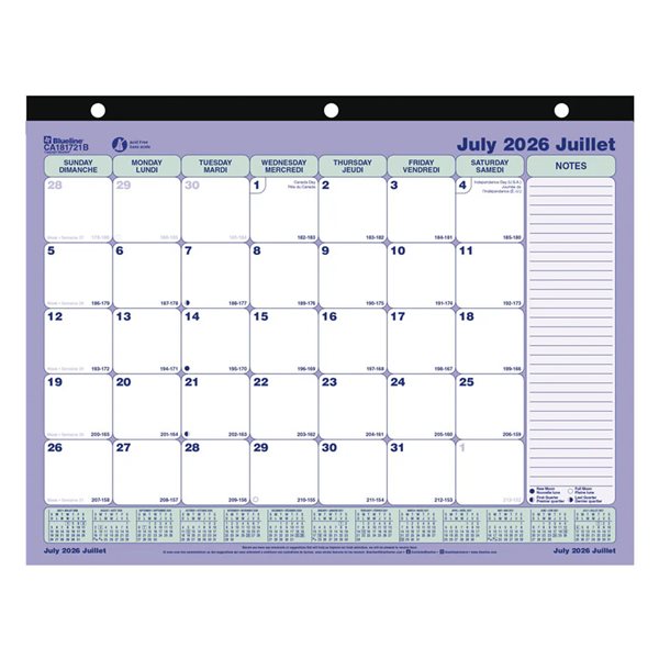 Academic Monthly Desk Pad Calendar Classic (2026-2027) - 8.5 x 11 in 