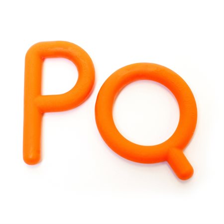 Mâchouilles Lettres P et Q Lisse - Orange
