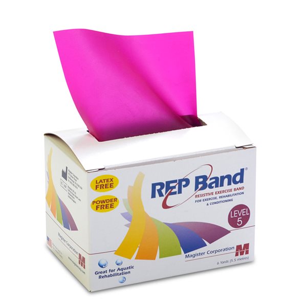 Rep™ Band® Resistive Exercise Band 5.5 Meters Roll - Level 5 - Plum