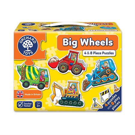 4 and 8 Piece Puzzles - Big Wheels