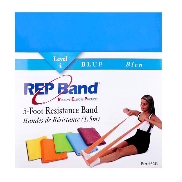 Rep™ Band® Pre-Cut Resistive Exercise Band - Level 4 - Blue