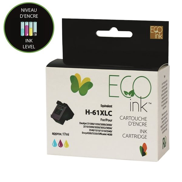 Remanufactured High Yield Inkjet Cartridge (Alternative to HP 61XL) - Tricolor