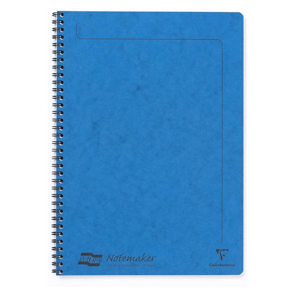 Cahier de notes ligné à reliure spirale Europa Notemaker - Bleu