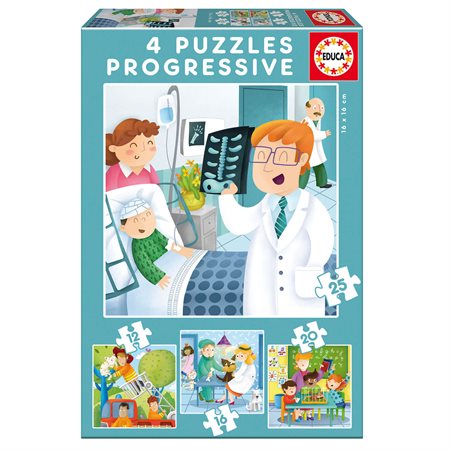 4 x 12 to 25 Pieces – Professions Progressive Jigsaw Puzzles