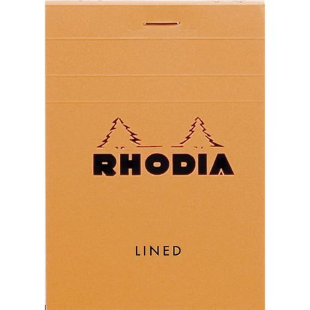 RHODIA BLOC #12 LIGNÉE 85X120 ORANGE