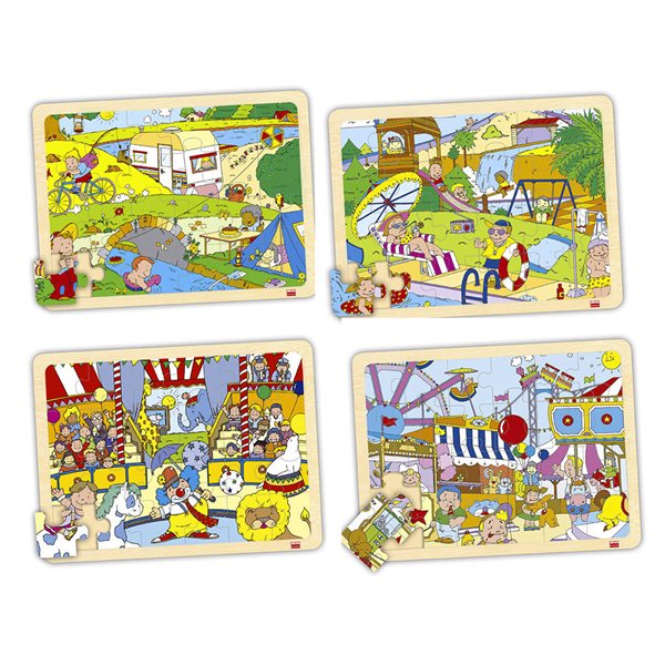 4 x 24 Pieces – Free Time Wooden Puzzles