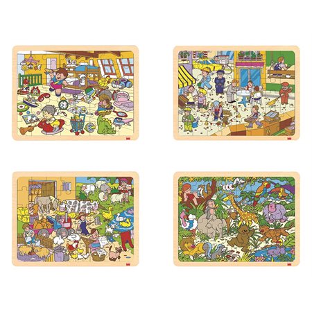 4 x 48 Pieces – Places of the World Jigsaw Puzzles