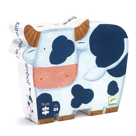 Casse-tête silhouette 24 morceaux - Les vaches à la ferme
