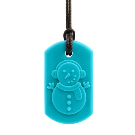 Collier à mâchouiller Bonhomme de neige - Moyen Turquoise