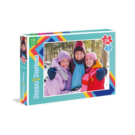24 Pieces – Three Friends in the Snow Passe-Partout Jigsaw Puzzle