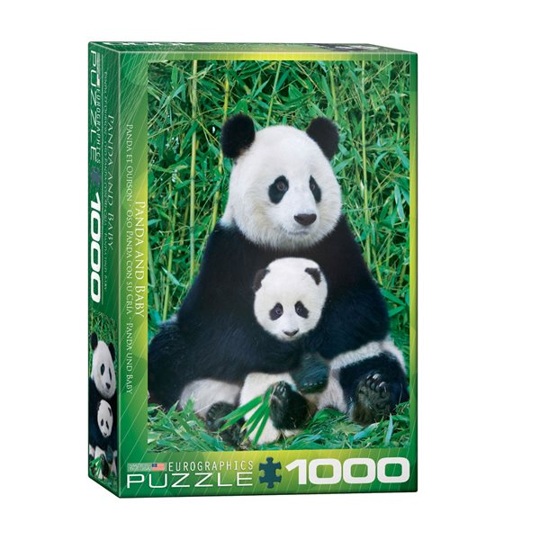Casse-tête 1000 morceaux - Panda et ourson