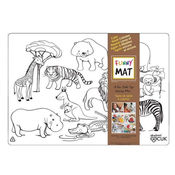 Coloring Mat - Wild Animals