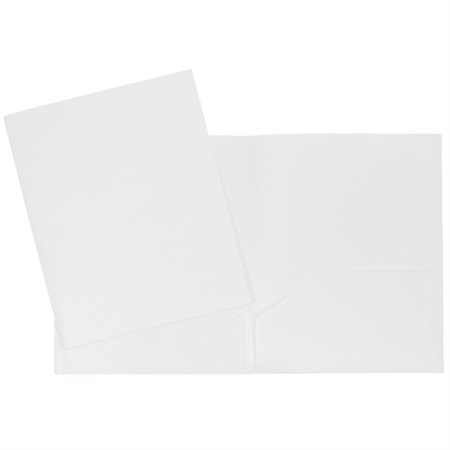 Plastic Report Cover With 2 Pockets - White