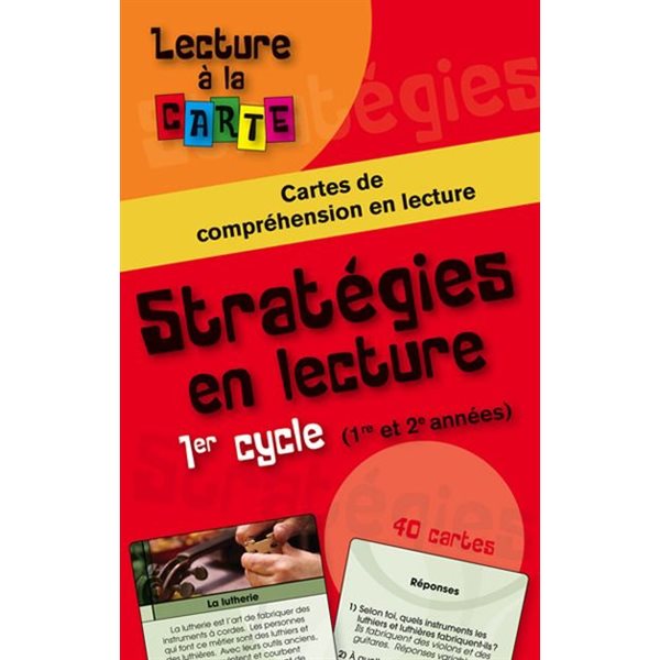 Cartes de compréhension en lecture Lecture à la carte Stratégie en lecture 1er cycle
