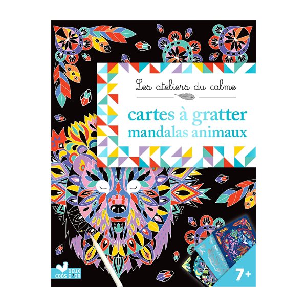 Cartes à gratter mandalas animaux