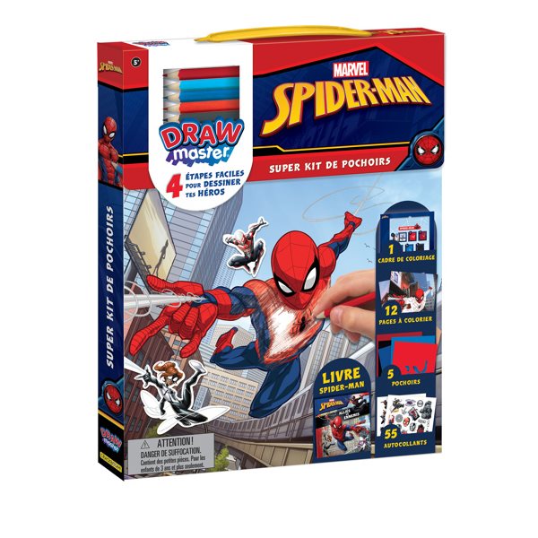 Super kit de pochoirs Marvel Avengers Spider-Man Super kit de pochoirs