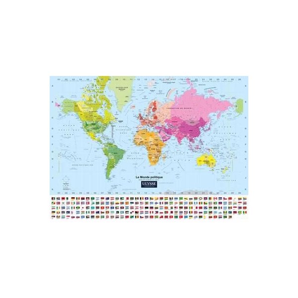 Carte du monde politique (plastifiée)