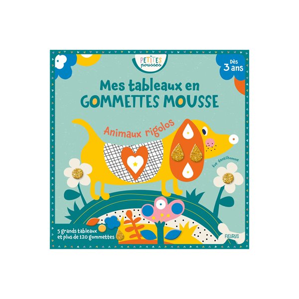 Animaux rigolos : mes tableaux en gommettes mousse